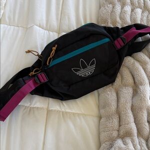 Adidas Black and Magenta Crossbody Bag